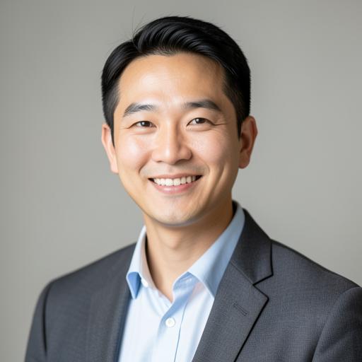 Portrait of James Chen, an electrician who secured employer sponsorship